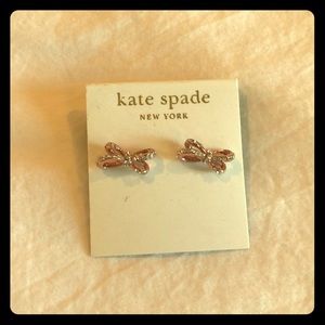 Kate Spade rose gold bow earrings